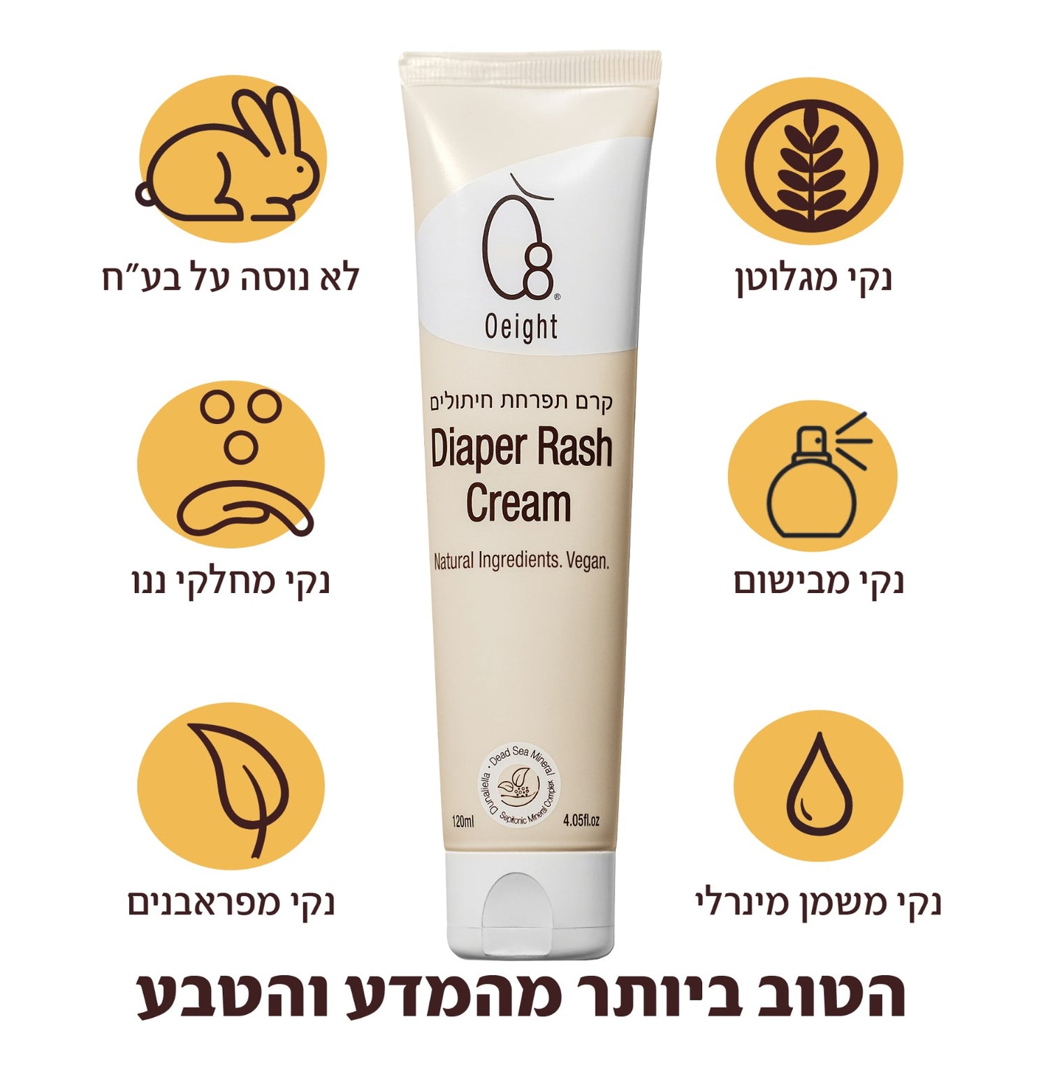 קרם החתלה לתינוק  נספג בקלות ואינו שומני
