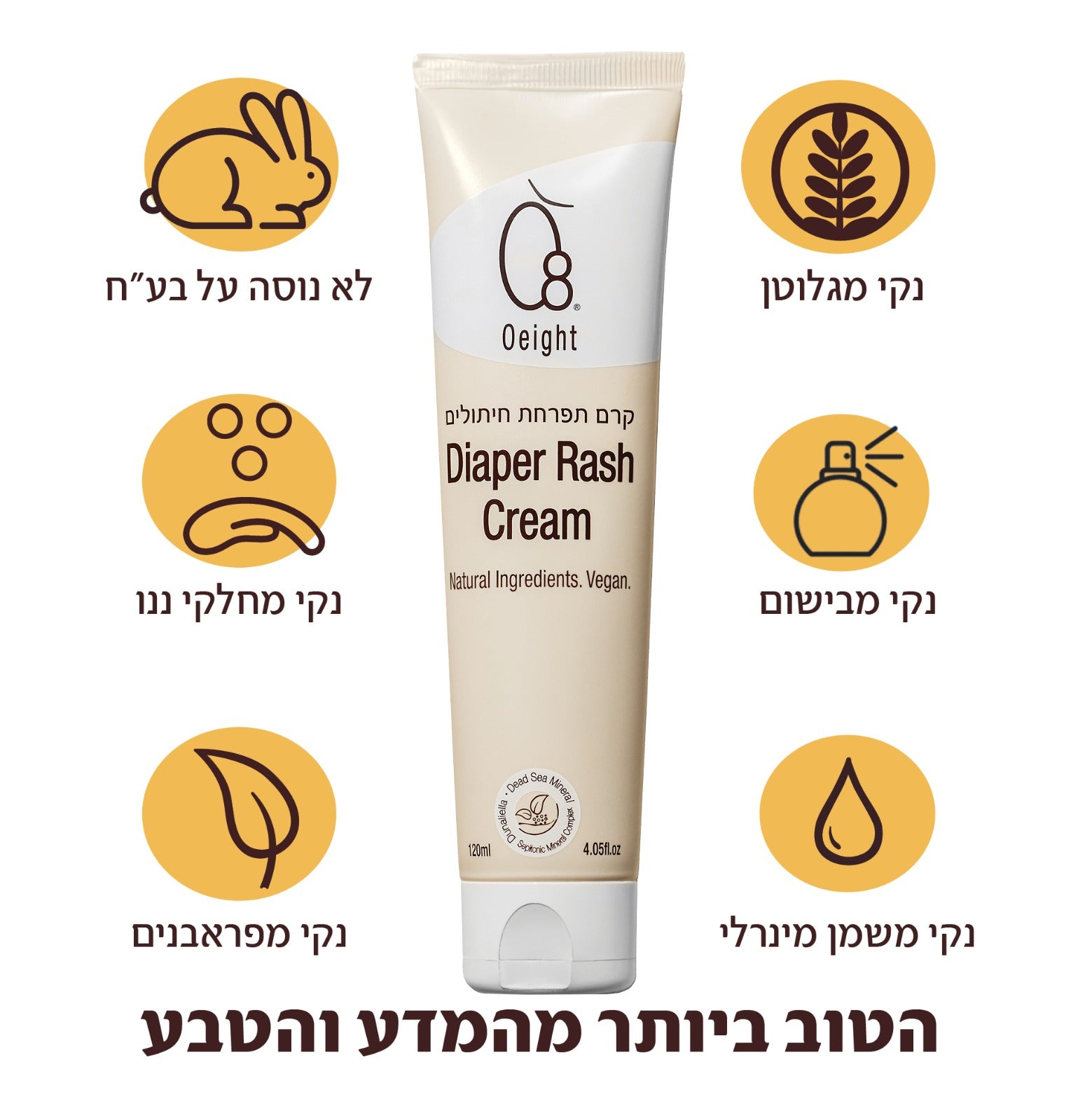 קרם החתלה לתינוק  נספג בקלות ואינו שומני
